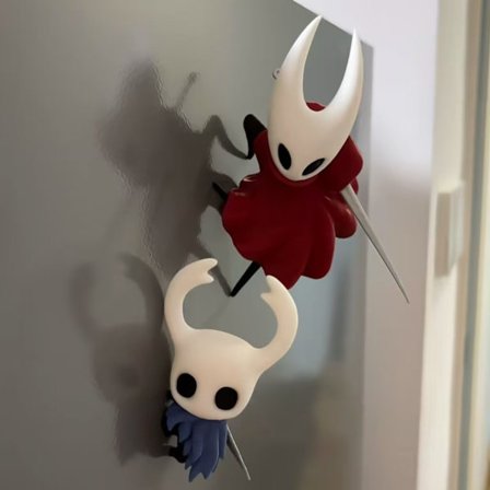 Tvådelat set med Hollow Knight-spel perifera kylskåpsmagneter samlarobjekt souvenirer presenter till vänner julklappar till spelfans