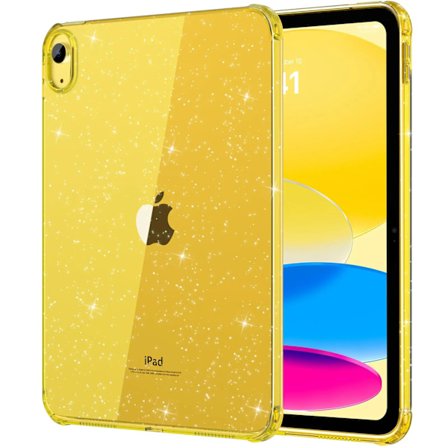 För iPad Air Mini Pro 8.3 9.7 10.2 10.9 11 11:e 10:e 9:e 8:e generationen, skimrande glittrande mjukt silikonskal med airbag