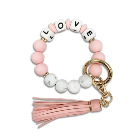 Silikonnyckelring Armband handledsnyckelring plånbok med nätkedja