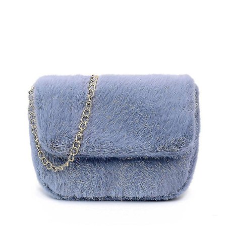 Trendikäs Yhdistettävä Olkalaukku Ketju Söpö Pehmo Pieni Laukku harmaa