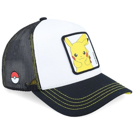 Capslab - Hvid trucker Kasket - Pokemon Pikachu Black/Grey A-Frame Trucker @ Hatstore
