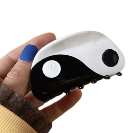 Hårtilbehør Yin Yang hårklemmer til kæreste Punk Goth Vintage hårnåle hårsmykker æstetiske gaver-lille sort