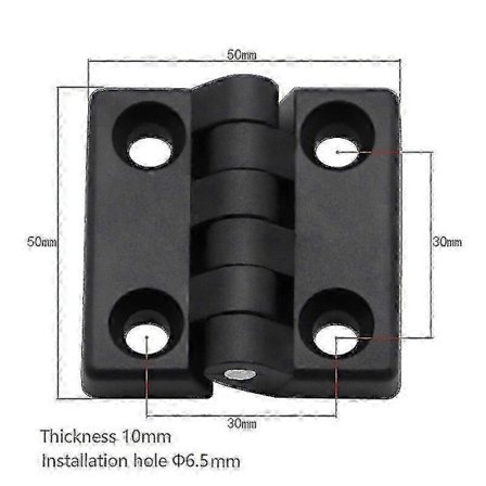 10 stk. Små hengsler Svarte Mini Plast Dør Lager Bakkant Skap Skuff Smykkeskrin Abs Hengsel For Møbler Maskinvare