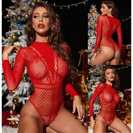 Juleklær Undertøy Sexy Undertøy Dame Lenceria Chemiser Beste Eksotiske Nattøy Pluss Størrelse Rød Babydoll Sexy Kostyme