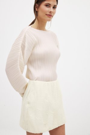 Claire Rose x NA-KD Strukturerad minikjol - Minikjolar - Naturvit - EU 36