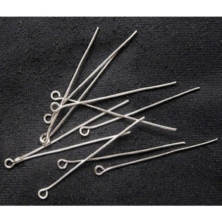 100 st. 28 mm. långa Nickelfria platinapläterade pinnar med ögla