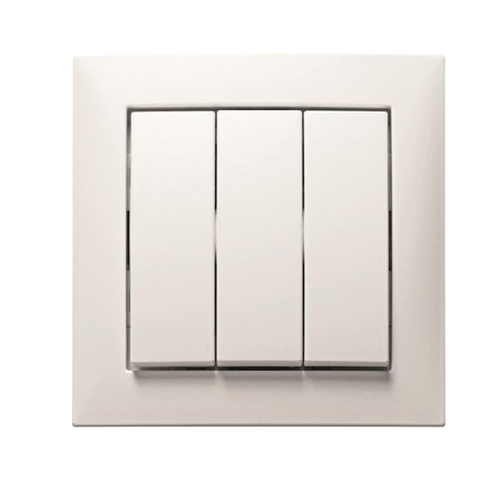 Hager 6330231909 Strömbrytare vit 3x1-pol, Strömbrytare & vägguttag