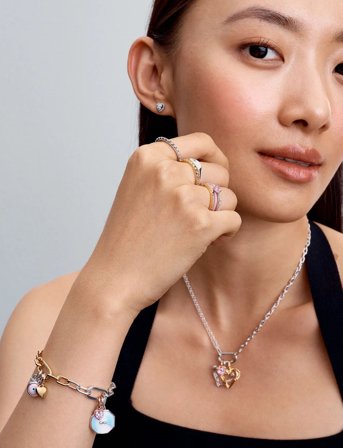 Pandora Sterling Silver Pyramid Studded Ring With Clear Cubic Zirconia - Silver - 52