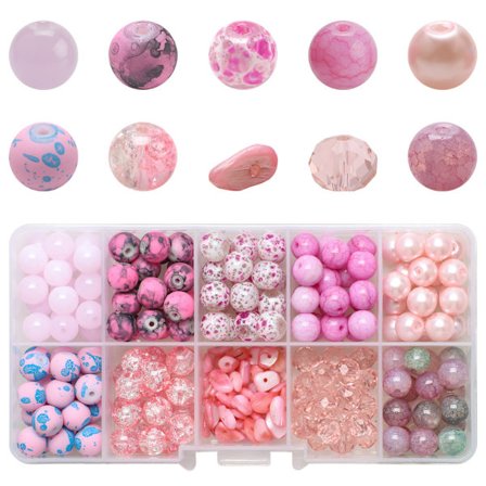 8MM kristallipyöreät helmet sora värigradientti 10 ruudukkoa laatikoitu lasihelmet yhdistelmä diy käsintehty helmillä koru