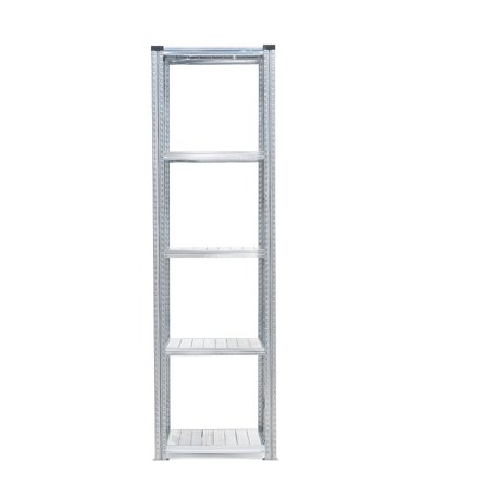 Regalsystem TRANSFORM, Grundmodul mit 5 Böden, 2500 x 600 x 600 mm, verzinkt