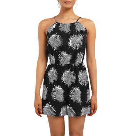 Zebra Jungle Leaves Sling Dress Dam Sommartryck Condole B