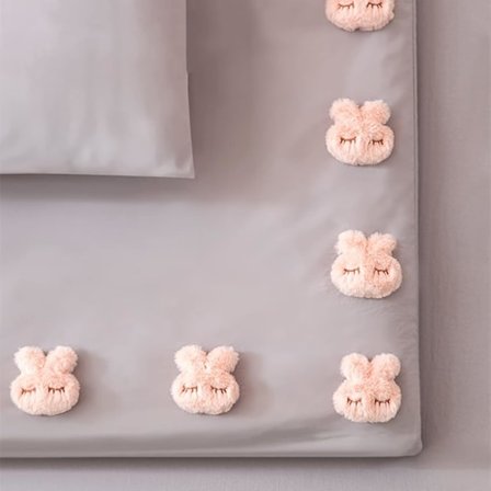 6 stk. Kanin Dynetrekk Fester i Bomull, Sklisikre Dynefester, Dynelås, Antibevegelses Sengeteppe Klemmer, Laken Dyneholder Klipp