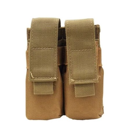 Molle Tactical Dubbel 9mm Magasinficka Ficklampshållare EDC Midjeväska Jakttillbehör Militär Airsoft Ammo Mag Hölster