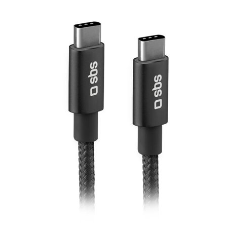SBS TECABLETCC20BK USB-C-kabel - USB-C 25W strømforsyning 1,5 m - grå