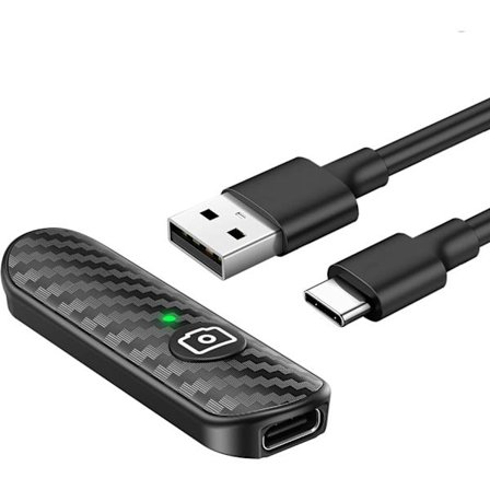 ATUMTEK Bluetooth Fjernutløser, Karbonfiberdesign, Oppladbar Kamerakontroll for iOS og Android Smarttelefoner, Kompakt og Bærbar