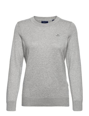 D1. Cotton Cashmere C-Neck Pullover Grå GANT