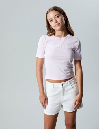 LMTD Nlffaca Ss Short Xs Top - Pink - 134-140