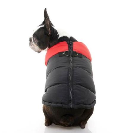Hundjacka / Hundtäcke med Sele - Svart & Röd Small
