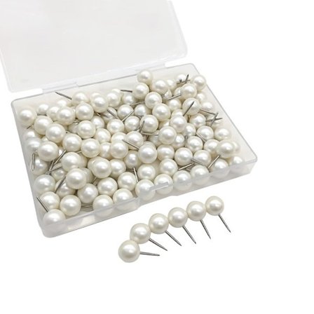 100 kpl helmenmuotoisia nastoja, koristeellisia nuppineuloja pyöreällä, lyhyellä helmen päällä