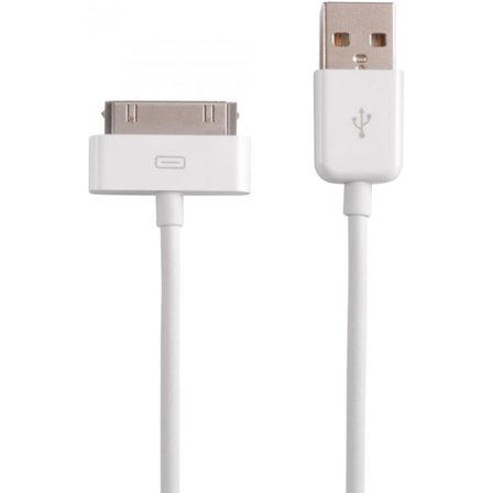 [LCS] 30-pin Dock-kabel för iPhone 3G / 3Gs / 4 / 4s för laddning och synkronisering USB 2.0 1 meter vit