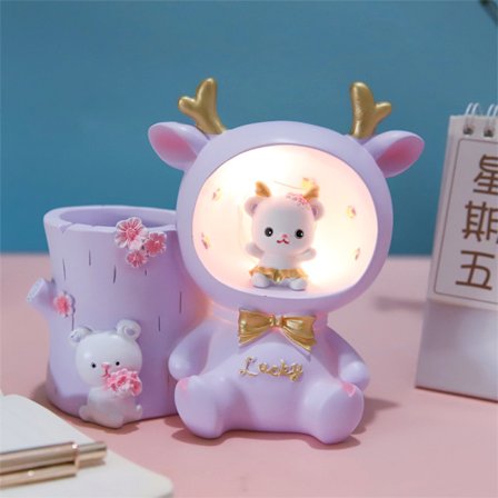 Bjørn pennholder lys multifunksjonell stjernelys oppbevaring pennhold