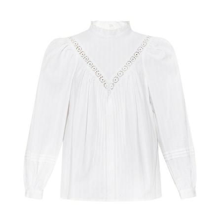 See by Chloé, Embroidered Blouse Wit, Dames, Maat:M,Katoen