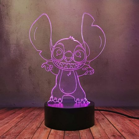 MengXing Lilo Stitch LED Mood Lamp Happy Stitch Teddy Monste
