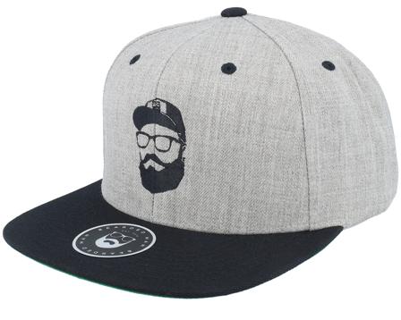 Cap Man Grey/Black Snapback - Bearded Man
