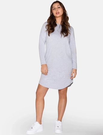 URBAN QUEST Women Bamboo Longsleeved Night Dress - Grey - S