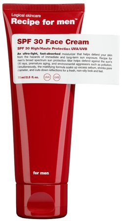 Recipe For Men SPF 30 Face Cream 75 ml, Skincare, Solcreme, Solcreme Til Ansigtet