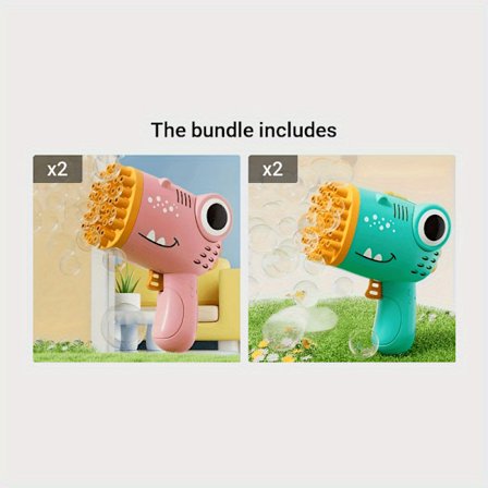 [Jul] 40-hulls håndholdt dinosaur boblemaskin helautomatisk lekeboble pistol uten batteri uten boblevæske utendørs bryllupsaktivitet ...