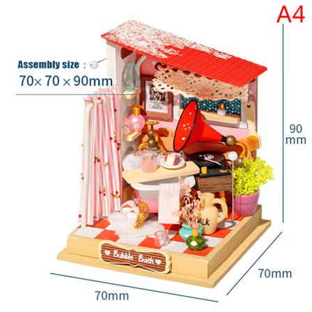 1:12 Dollhouse Miniature House Model Handmonterade Kit Leksaker Fo