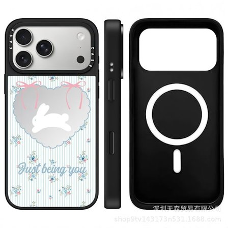 Hot deal til lav pris! Rosa striper kompatibelt med Apple mobiltelefondeksel Tide-merkespeil-Glad