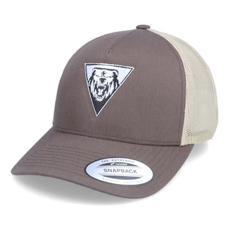 Iconic - Braun trucker Cap - Bear Roar Geometric Brown/Khaki Trucker @ Hatstore