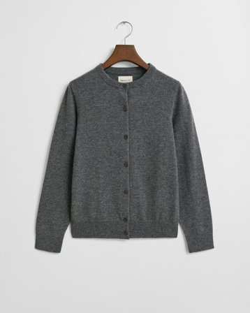 GANT Damen Superfine Lambswool Strickjacke (S) Grau