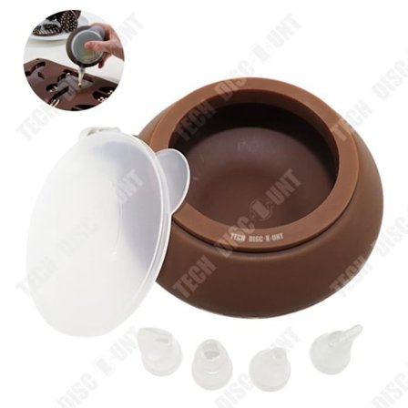 Macaron dekorer - TD - Stor silikone krukke - 4 dele - Fødevarekvalitet - Brun