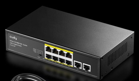 Cudy FS1010P 8-Port 10/100M PoE+ Switch 2 Uplink Ports 120W