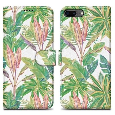 Fodral för Apple iPhone 7 PLUS / 7S PLUS / 8 PLUS Fodral i Green Tropical Forest No. 8 Fodral Skydd Magnetisk stängning