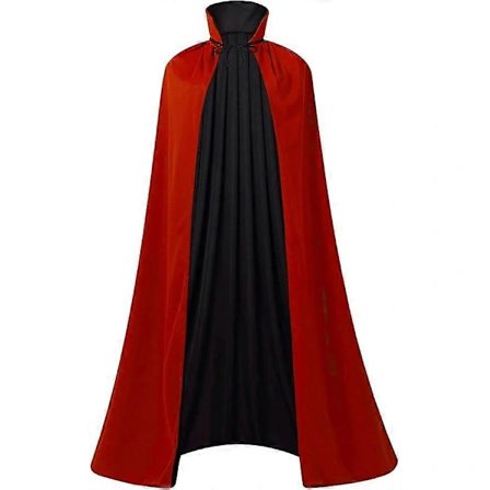 Maklulu Halloween Vampirkappe Kostume Voksen Halloween Kostume Kappe Sort og Rød Vendbar Ståkrave Kappe