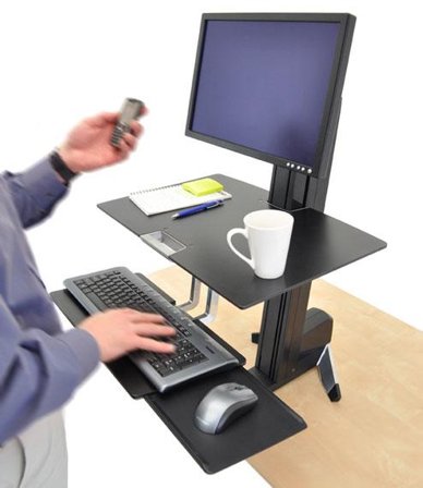 Ergotron WorkFit-S Single HD Workstation with Worksurface Standing Desk - monteringssett - for LCD-skjerm / tastatur / mus