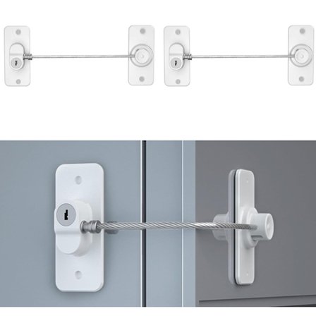 2-pak Køleskabslås - Kombinationslås til Køleskab, Børnesikkerhedsvindueslås, Lås Køleskabsdør Skab Vindue