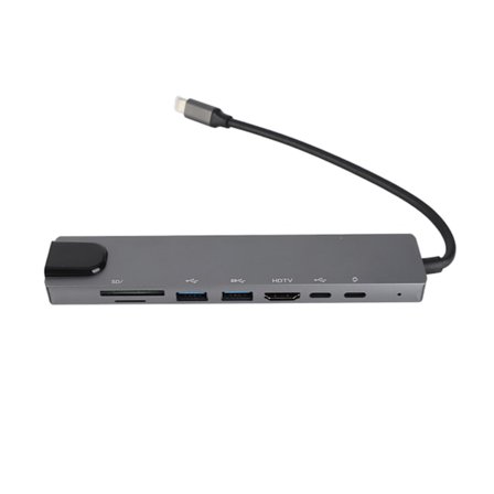 8-i-1 Hub Type-C til HDMI RJ45 PD USB Docking Station Type-C Hub Splitter Konverter Adapter