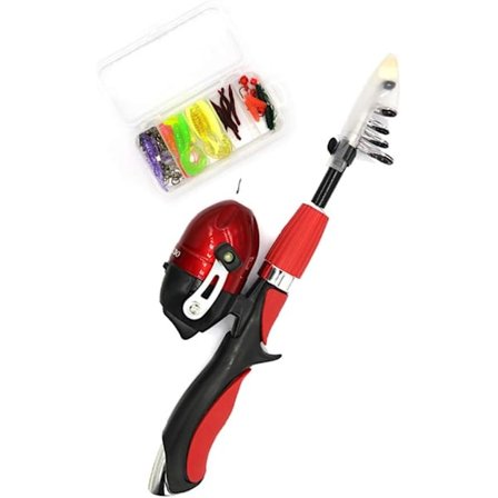 Børnefiskestang Børns Teleskopisk Fiskestang og Hjul Kombination Bærbar Fiskeri Lokke Fiskeri Lokke Egnet til Unge Drenge og Piger