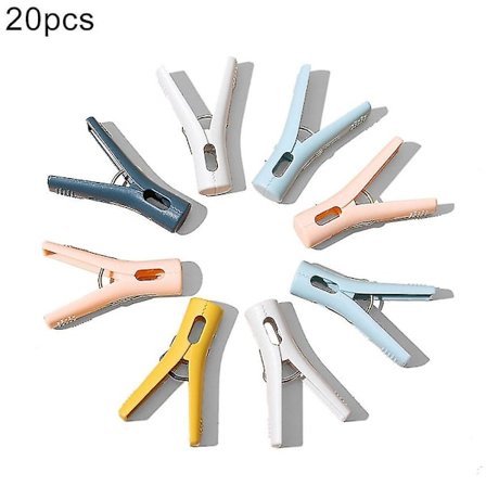 20 st vindtäta klädnypor för tvätt av kläder, handdukar, underkläder, strumpor