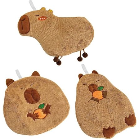 Söpöt eläinpyyhkeet, Kawaii Kapibara, keittiöpyyhkeet ripustuslenkillä, imukykyinen kuivauspyyhe lapsille ja aikuisille