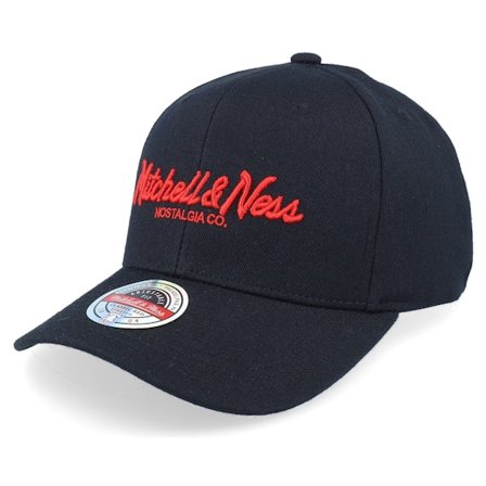 Mitchell & Ness - Černá adjustable Kšiltovka - Pinscript Black/Red Adjustable @ Hatstore