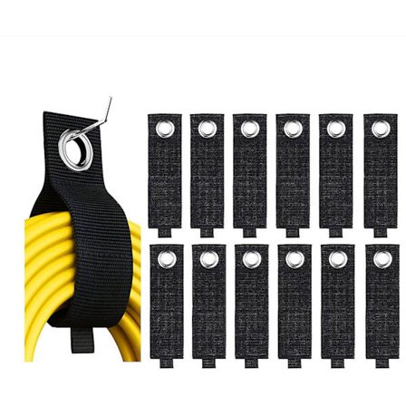 12-paknings skjøteledningsholder Organizer Kabelstropper Kraftige ledningsoppbevaringsstropper for ledninger, slanger, tau, bobil, båt og 