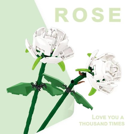 Byggeklodser, rosenbuketter, evige blomster, piges collage gave, belysning, roser uden æske