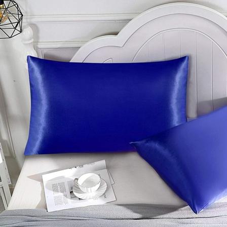 Silkki kuin kaksipuolinen jää Silkkityynyliina yksivärinen tyynyliina -1 pari Treasure Blue (51 * 66cm pair)