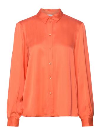 Slffranziska Ls Satin Shirt B Pink Selected Femme
